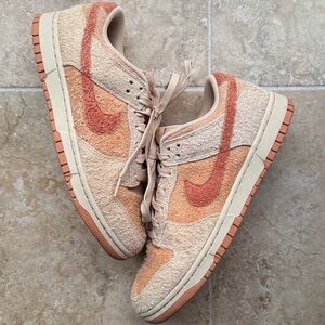 Nike Dunks Low Sneakers 10 Shimmer - Burnt Sunrise - Amber Brown Shaggy Suede